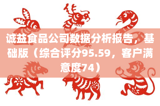 诚益食品公司数据分析报告，基础版（综合评分95.59，客户满意度74）