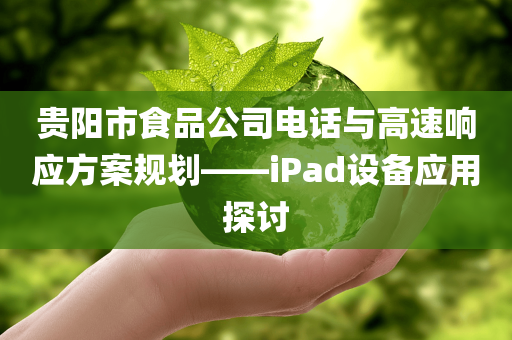 贵阳市食品公司电话与高速响应方案规划——iPad设备应用探讨