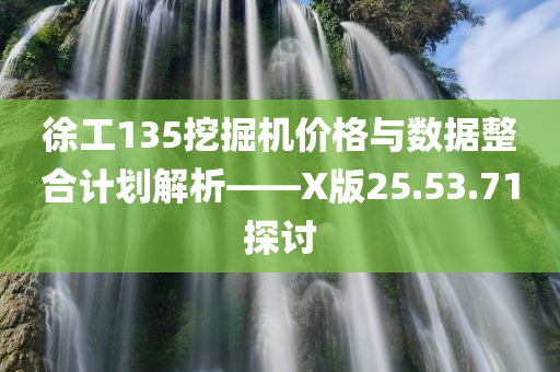 徐工135挖掘机价格与数据整合计划解析——X版25.53.71探讨