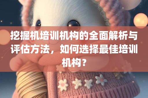 挖掘机培训机构的全面解析与评估方法，如何选择最佳培训机构？