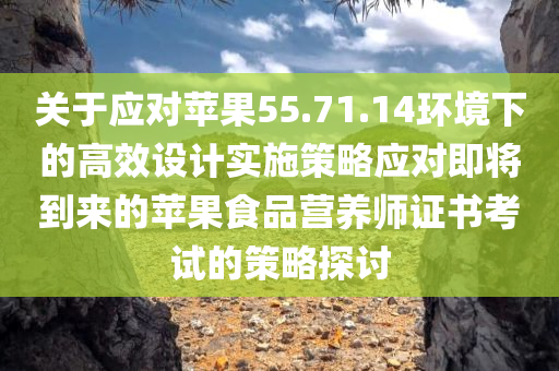 关于应对苹果55.71.14环境下的高效设计实施策略应对即将到来的苹果食品营养师证书考试的策略探讨