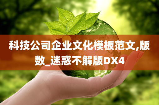 科技公司企业文化模板范文,版数_迷惑不解版DX4