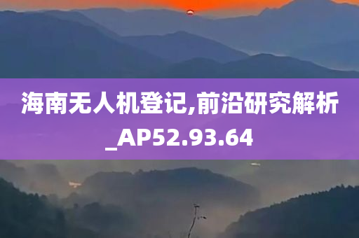 海南无人机登记,前沿研究解析_AP52.93.64