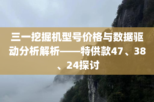 三一挖掘机型号价格与数据驱动分析解析——特供款47、38、24探讨