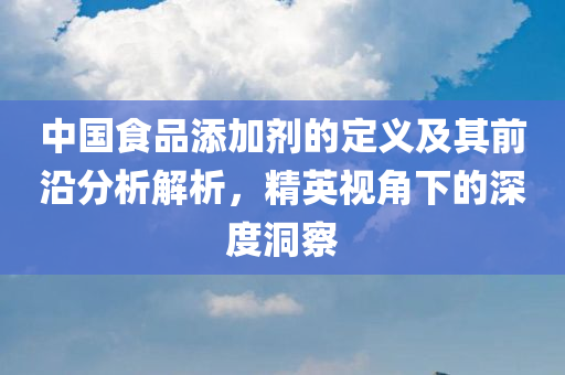 中国食品添加剂的定义及其前沿分析解析，精英视角下的深度洞察