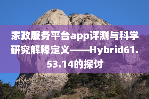 家政服务平台app评测与科学研究解释定义——Hybrid61.53.14的探讨