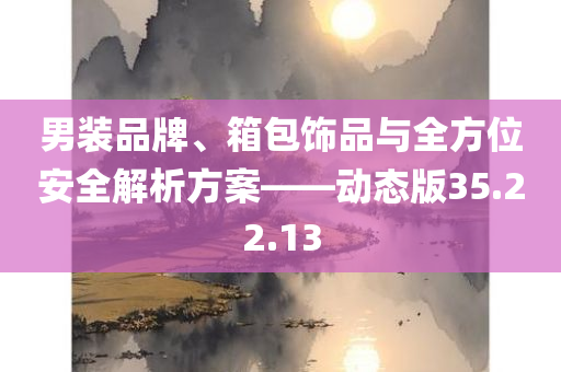 男装品牌、箱包饰品与全方位安全解析方案——动态版35.22.13