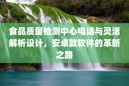 食品质量检测中心电话与灵活解析设计，安卓款软件的革新之路