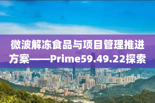 微波解冻食品与项目管理推进方案——Prime59.49.22探索