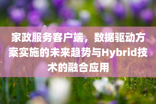 家政服务客户端，数据驱动方案实施的未来趋势与Hybrid技术的融合应用