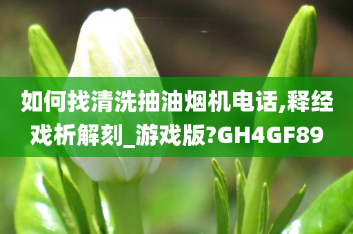 如何找清洗抽油烟机电话,释经戏析解刻_游戏版?GH4GF89