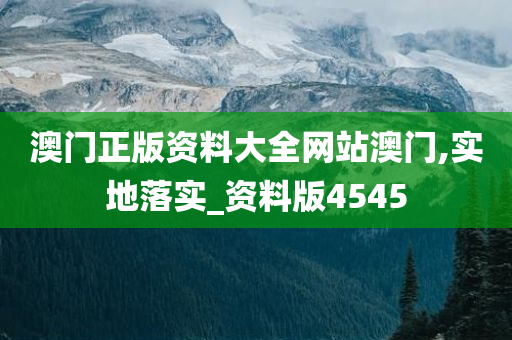 澳门正版资料大全网站澳门,实地落实_资料版4545