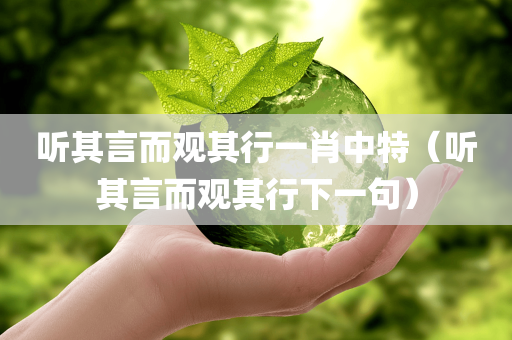 听其言而观其行一肖中特（听其言而观其行下一句）