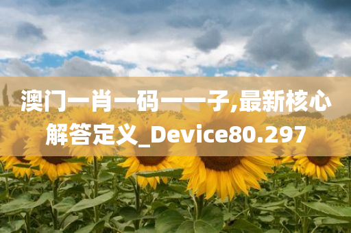 澳门一肖一码一一子,最新核心解答定义_Device80.297