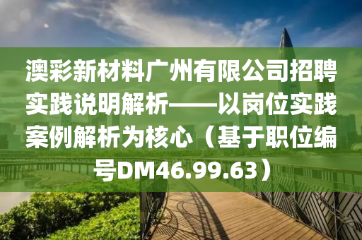 澳彩新材料广州有限公司招聘实践说明解析——以岗位实践案例解析为核心（基于职位编号DM46.99.63）