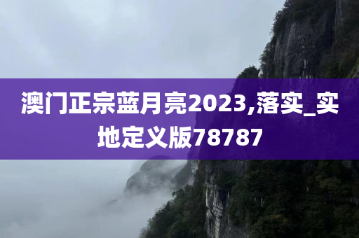 澳门正宗蓝月亮2023,落实_实地定义版78787