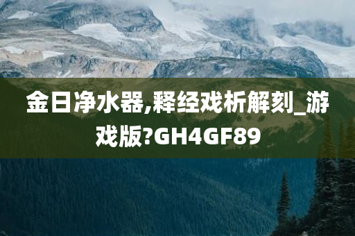 金日净水器,释经戏析解刻_游戏版?GH4GF89