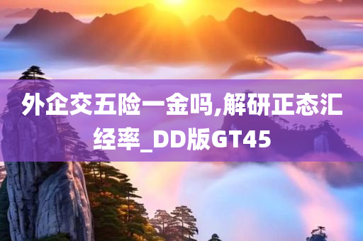 外企交五险一金吗,解研正态汇经率_DD版GT45