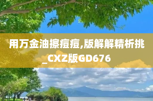 用万金油擦痘痘,版解解精析挑_CXZ版GD676