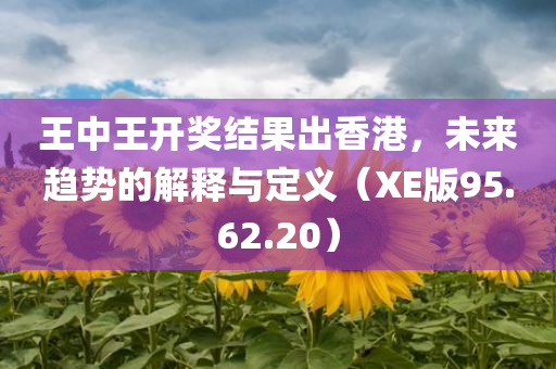 王中王开奖结果出香港，未来趋势的解释与定义（XE版95.62.20）