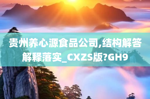 贵州养心源食品公司,结构解答解释落实_CXZS版?GH9