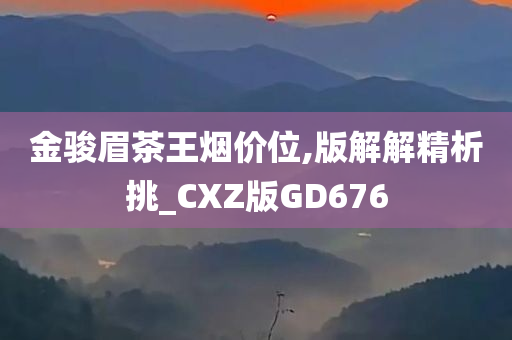 金骏眉茶王烟价位,版解解精析挑_CXZ版GD676