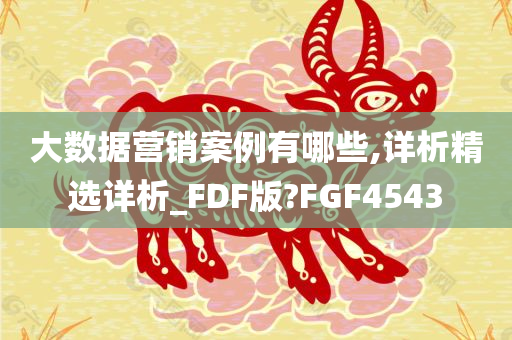 大数据营销案例有哪些,详析精选详析_FDF版?FGF4543