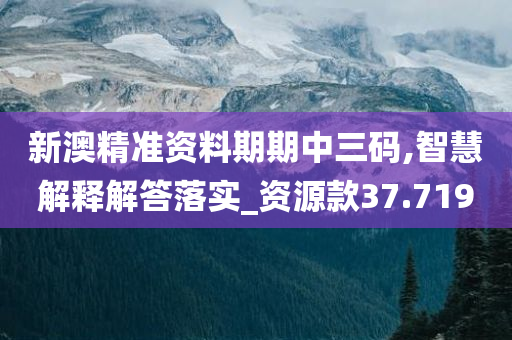 新澳精准资料期期中三码,智慧解释解答落实_资源款37.719