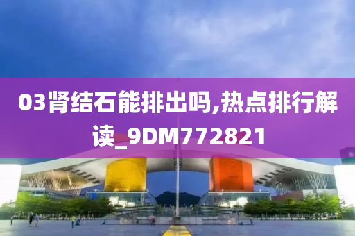 03肾结石能排出吗,热点排行解读_9DM772821