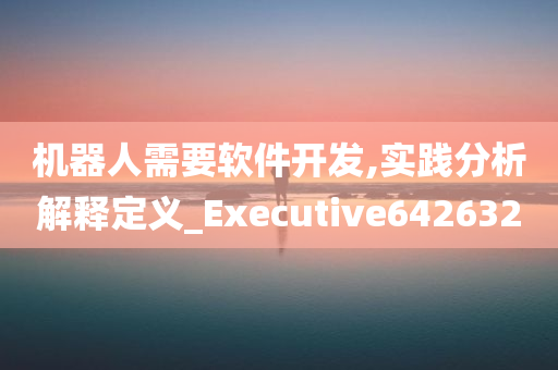 机器人需要软件开发,实践分析解释定义_Executive642632