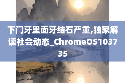 下门牙里面牙结石严重,独家解读社会动态_ChromeOS103735