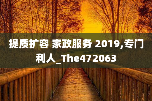 提质扩容 家政服务 2019,专门利人_The472063