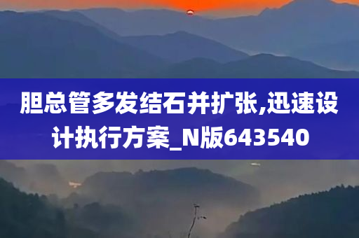 胆总管多发结石并扩张,迅速设计执行方案_N版643540