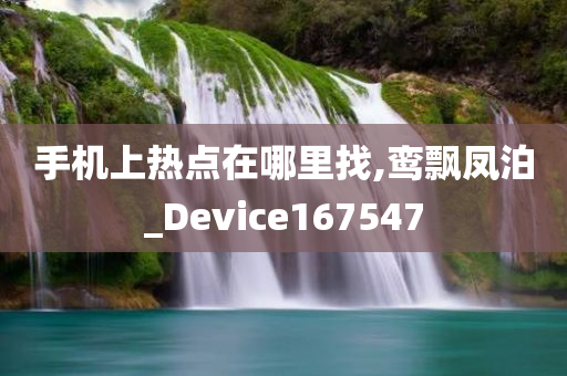 手机上热点在哪里找,鸾飘凤泊_Device167547