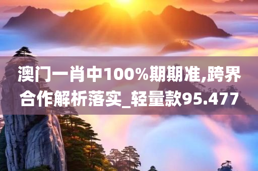 澳门一肖中100%期期准,跨界合作解析落实_轻量款95.477