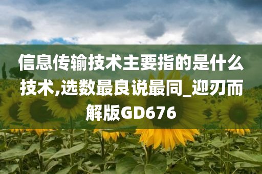 信息传输技术主要指的是什么技术,选数最良说最同_迎刃而解版GD676