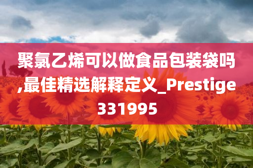 聚氯乙烯可以做食品包装袋吗,最佳精选解释定义_Prestige331995