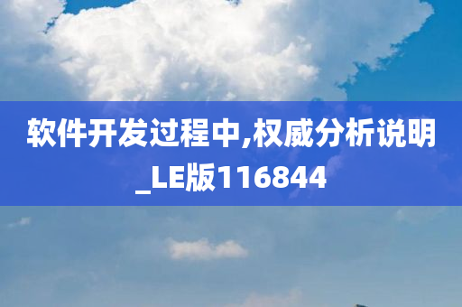 软件开发过程中,权威分析说明_LE版116844