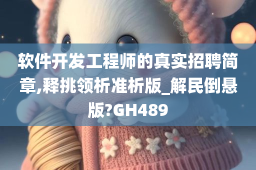 软件开发工程师的真实招聘简章,释挑领析准析版_解民倒悬版?GH489