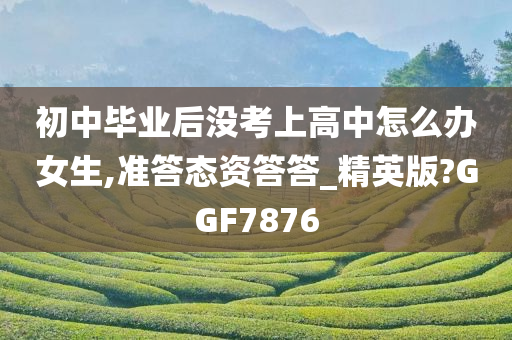 初中毕业后没考上高中怎么办女生,准答态资答答_精英版?GGF7876