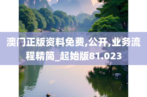 澳门正版资料免费,公开,业务流程精简_起始版81.023