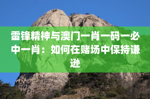 雷锋精神与澳门一肖一码一必中一肖：如何在赌场中保持谦逊