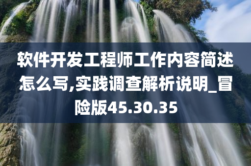 软件开发工程师工作内容简述怎么写,实践调查解析说明_冒险版45.30.35