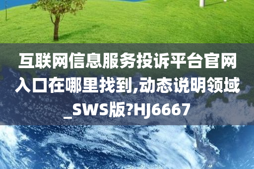 互联网信息服务投诉平台官网入口在哪里找到,动态说明领域_SWS版?HJ6667