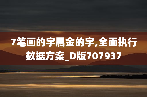 7笔画的字属金的字,全面执行数据方案_D版707937