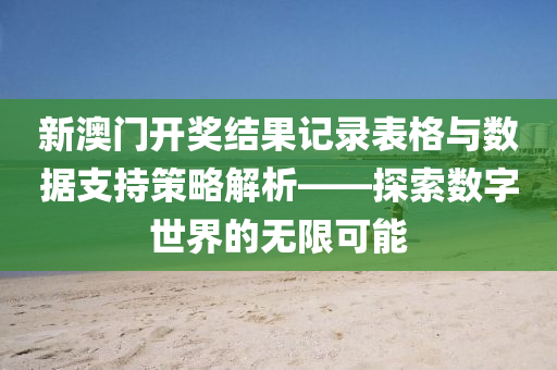 新澳门开奖结果记录表格与数据支持策略解析——探索数字世界的无限可能