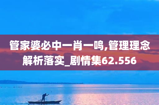 管家婆必中一肖一鸣,管理理念解析落实_剧情集62.556