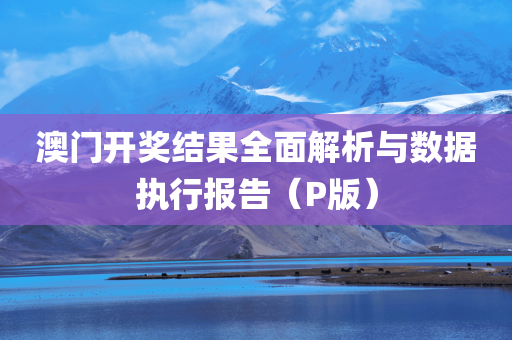 澳门开奖结果全面解析与数据执行报告（P版）