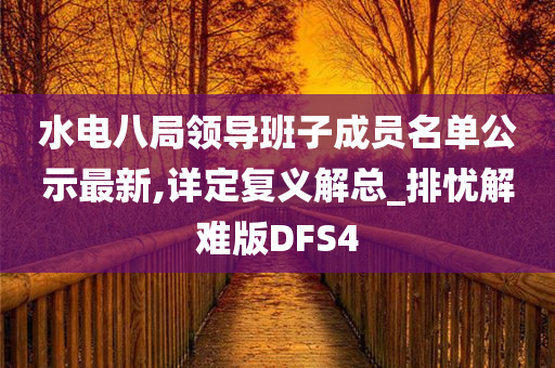 水电八局领导班子成员名单公示最新,详定复义解总_排忧解难版DFS4