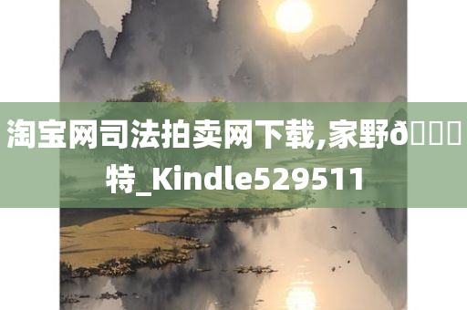 淘宝网司法拍卖网下载,家野🀄特_Kindle529511